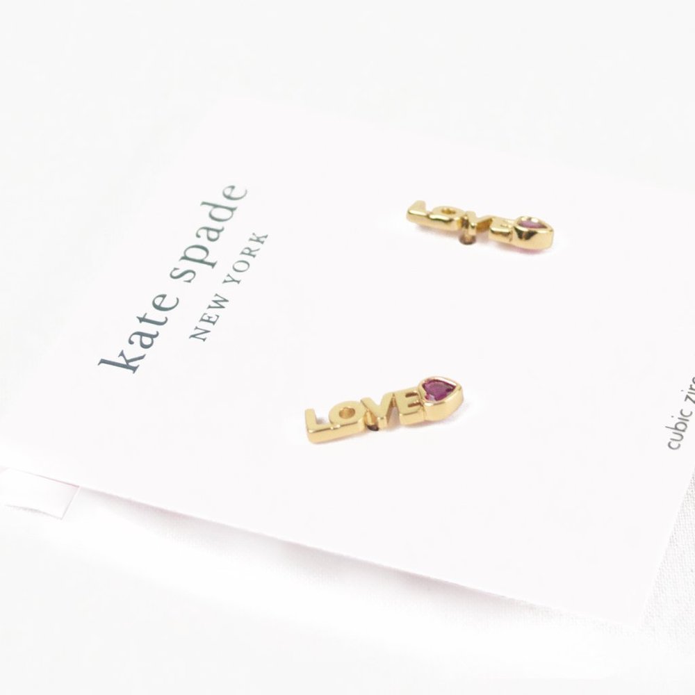 kate spade Love You, Mom Love Mini Studs Earrings - Picture 4 of 8
